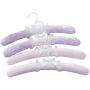 5pcs Random Color Cloth Clothes Hangers Organizer Silk Satin Fabric Hooks Fabric Coated Hanger Non-Slip Clothes Hangers