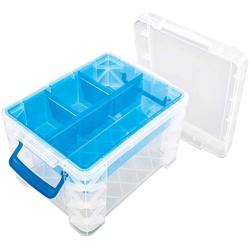 Super Stacker Divided Storage Boxes with Removable Tray, 10 x 7.5 x 6.5 Inches (37375)