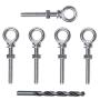 Muzata Stainless Steel T316 Shoulder Eye Bolts 1/4''x2'',Heavy Duty Eyebolts,5PACK CR31,Series CA1 Muzata Stainless Steel T316 Shoulder Eye Bolts 1/4''x2'',Heavy Duty Eyebolts,5PACK CR31,Series CA1