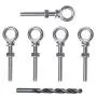 Muzata Stainless Steel T316 Shoulder Eye Bolts 1/4''x2'',Heavy Duty Eyebolts,5PACK CR31,Series CA1