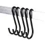 Zeltauto S Shaped Hook Pot Rack Hook Utility Hanger Holder for Kitchenware Utensils Clothes Bags Towels Plants, 30 Pcs (Black)