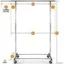 Clothes Rack Heavy Duty Commercial Grade (Chrome) Clothes Rail for Clothing, Garment Rack Adjustable Clothing Rack, Clothing Rail 200 LBS Capacity Clothes Rack Heavy Duty Commercial Grade (Chrome) Clothes Rail for Clothing, Garment Rack Adjustable Clothing Rack, Clothing Rail 200 LBS Capacity