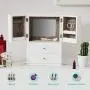 GHC Women Jewelry Boxes Wooden Jewelry Organizer Storage for Necklaces Earrings Rings with 2 Drawers,Magnetic Double Doors with Mirror and Multi-Functional Storage (White) GHC Women Jewelry Boxes Wooden Jewelry Organizer Storage for Necklaces Earrings Rings with 2 Drawers,Magnetic Double Doors with Mirror and Multi-Functional Storage (White)