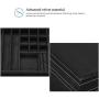 Procase Jewelry Boxes Organizer for Women Girls, Two Layer Jewelry Display Storage Holder Case for Necklace Earrings Bracelets Rings Watches -Black