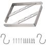 YUMORE Shelf Bracket 10'', Heavy Duty Stainless Steel Solid Shelf Support Corner Brace Joint Right Angle Bracket, The Bar with Hole to Hang Clothes Hooks or S Hook, 1 L Bracket with 2 S Hook,2 Pack