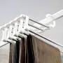 Glumes Magic Hangers Space Saving Clothes Hangers Organizer Multi Layers Metal Pant Slack Hangers Trouser Hanger - Closet Storage for Jeans Trousers Storage Pant Rack for Men Women and Kids Clothes