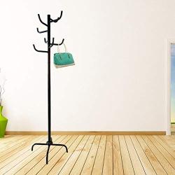 Y.H.Valuable Coat Racks Simple Black Coat Rack Floor Rack Wrought Iron Modern Minimalist Clothes Rack Bedroom Fashion Floor Hanger Entryway Furniture