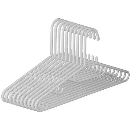 Dedu White Plastic Tubular Hangers, Adult Size, Set of 30 Dedu White Plastic Tubular Hangers, Adult Size, Set of 30