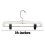 Decor Hut Clear Skirt & Pants Hangers 14 inch Clip Hanger for Pants with Swivel Hook 12 Pack