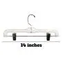 Decor Hut Clear Skirt & Pants Hangers 14 inch Clip Hanger for Pants with Swivel Hook 12 Pack