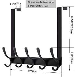 WEBI Over The Door Towel Rack,Over The Door Hook,Door Hanger Over Door Coat Rack Towel Hanger for Hanging Towels,Clothes,Bathroom,Black,2 Packs