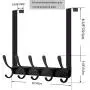 WEBI Over The Door Towel Rack,Over The Door Hook,Door Hanger Over Door Coat Rack Towel Hanger for Hanging Towels,Clothes,Bathroom,Black,2 Packs