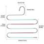DOIOWN S-Type Stainless Steel Clothes Pants Hangers Closet Storage Organizer for Pants Jeans Scarf Hanging (14.17 x 14.96ins, Set of 3) (5-Pieces-Teal&Pink(Upgrade Style))