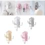 XGao Swivel Towel Hooks Bathroom Wall Hook 3-Arm with 1 Hook Adhesive 180 Rotating Plastic Swing Hanger Holder Storage Organizer Space Saving Wall Mounted Racks Hangers Clothes Holders