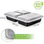 Meal Prep Containers 3 Compartment 45 Pack - Food Prep Containers Bento Boxes Bpa-Free Food Storage Containers with Lids - Lunch Containers Food Containers Reusable Meal Prep Containers by Prep Naturals