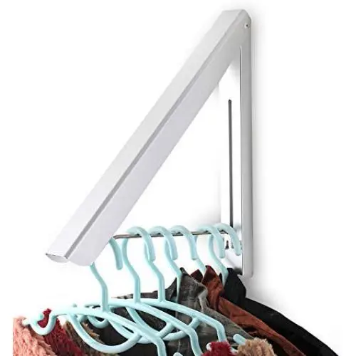 Sweshine Folding Clothes Hanger Wall Mounted Indoor Outdoor Aluminum Space Savers Clothes Rack Holder Slim Design for Bedroom, Bathroom, Balcony Sweshine Folding Clothes Hanger Wall Mounted Indoor Outdoor Aluminum Space Savers Clothes Rack Holder Slim Design for Bedroom, Bathroom, Balcony