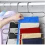 5PC Random Color 5 Layers S Shape Multifunctional Clothes Hangers Pants Storage Hangers Cloth Rack Multilayer Storage Cloth Hanger