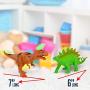 Ivy Step Fold Out Dinosaur Toy Boxes and Storage Bin with 7&quot Tyrannosaurus Rex and 6&quot Stegosaurus