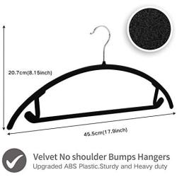 Premium Velvet Hangers - No Shoulder Bumps Suit Hangers with Chrome Hooks,Non Slip Space Saving Clothes Hangers,(Pack of 50) Heavyduty,Rounded Hangers for Sweaters,Coat,Jackets,Pants,Shirts,Dresses