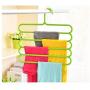 10PC Random Color 5 Layers Pants Clothes Hangers Non-Slip Multifunctional Clothes Hangers Multilayer Tie Scarfs Magic Hanger Home Decoration