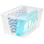 IRIS 64 Quart Modular Storage Box, Clear