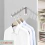 Kunovo (2 Pack) Folding Wall Mounted Clothes Hanger Rack Wall Clothes Hanger Hook Stainless Steel 304 Swing Arm Holder Clothing Hanging System Closet Storage Organizer