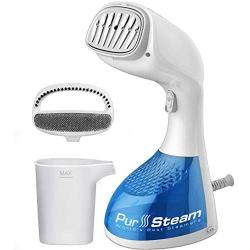 PurSteam 1400-Watt Steamer for Clothes, Wrinkle Remover, Fast Heat-up, Large Detachable Water Tank, Exact Measure Filler Cup and 2 in 1 Brush Included