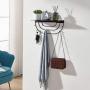 MXARLTR Floating Shelf Wall Mounted, Sturdy Iron Shelf for Kitchen, Bathroom Decor Storage Key Hooks Shelf with Hooks