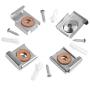 Mirror Hanger Clips Set, 2 Sets (8 Pieces) Unframed Mirror Mount Clips, Metal Spring Loaded Mirror Hanger Clips with Screws and Rawl Plugs
