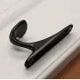 KFZ Black Coat Hook Hat Hook Clothes Hook,Bath Towel Hook,HAO-SPN0001 Zinc Alloy Hanger (1 Pack, SPN0001-Black)
