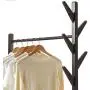 Floor-Standing Simple Hanger Bedroom Living Room Wooden Clothes Rack (Color : Coffee Color)