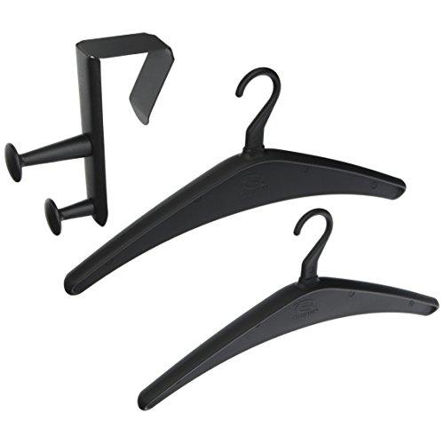 Quartet Over-the-Panel Hook, 6-7/8 Inch, Double Posts, 2 Hangers Included, Black (20702)