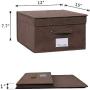 NA&CO SEASON 5 Pack Large Sturdy Foldable Storage Bins (15x12x7.7),Polyester Fabric Storage Boxes with Lids and Handle,Containers Organizer for Home, Nursery, Closet, Office(Chocolate)