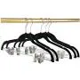 DNJKSA 8pcs Non-Slip Flocked Velvet Clothes Hangers Hooks with Clips for Coats Jackets Pants Dress Clothes (Black) DNJKSA 8pcs Non-Slip Flocked Velvet Clothes Hangers Hooks with Clips for Coats Jackets Pants Dress Clothes (Black)