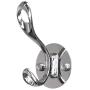 uxcell Dual Wall Hooks Zinc Alloy Rack Wall Mounted Clothes Hanger Storage w Screws Plating Finish, Silver Tone