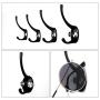 uxcell Robe Hooks Metal Wall Mounted Coat Hat Towel Hooks Clothes Hanger Holder w Screws, Black