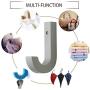 WINGOFFLY Decorative Wooden Hanging Coat Hat Hooks Modern Clothes Wall-Mounted Hanger Rack for Room Decor, Grey