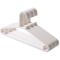 20 Non-Slip Plastic Clothes Hangers for Adults,White