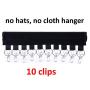 ALLOMN Hat Organizer, Cap Organizer Hanger Hat Racks with 10 Stainless Steel Clips Portable Clothes Hanger, Folding Clothes Hangers for Home or Travel (Black)