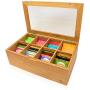 Big Natural Bamboo Tea Boxes Storage Organizer