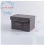 Large Cotton Linen Fabric Folding Storage Boxes Foldable Bins Toys Organizer with Lids and Handles Storage Basket,26X20X17Cm1
