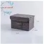 Large Cotton Linen Fabric Folding Storage Boxes Foldable Bins Toys Organizer with Lids and Handles Storage Basket,26X20X17Cm1