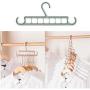 10pcs Random Color Multifunction Wardrobe Space Saving, 9-Hole Magic Clothes Hanger Closet Storage Vertical Organizer Coat Hanger with Hook