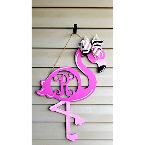 Monogram Flamingo Door Hanger/Wood Summer Door Hanger/Monogram Door Hanger/Flamingo Initial Door Hanger Monogram