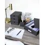 Bigso Oskar Fiberboard Label Frame Document Letter Box, 3.3 x 10.2 x 13.8 in, Grey