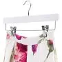 HANGERWORLD 25 White 14inch Wooden Clothes Coat Garment Closet Hangers with Adjustable Pants Skirt Clips