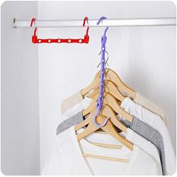 10pcs Random Color Space Saving Hanger Magic Clothes Hanger with Hook Closet Organizer Drying Rack Plastic Scarf Wardrobe Storage Hangers Decoration