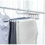 5pcs Random Color Portable 5-in-1 Clothes Hanger Clothing Organizer Multi-Function Stainless Steel Pants Hanger Holder Rack Hangers for Clothes