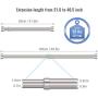 STARTOSTAR Adjustable Closet Rod 21.6 to 40.5 Inch Stainless Steel Clothes Rod with Smile Ends Stopper and Slide Buffering for Wardrobes, Shoe Cabinets （Silver）