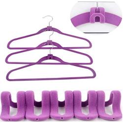 20pcs Random Color Mini Flocking Clothes Hanger Hook Accessories Save Space Wardrobe Clothes Hanging Organizer Coat Hooks Decoration